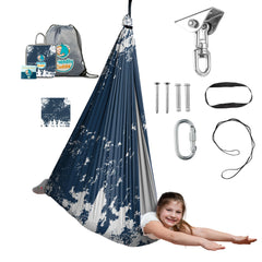 FRIENDLY CUDDLE front view of pod swing showing cozy entry and shape benefit calm