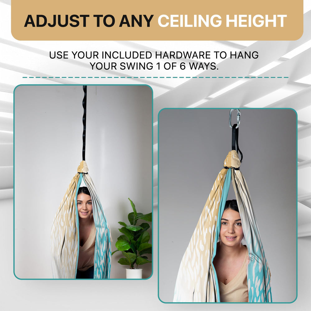 FRIENDLY CUDDLE pod attached to outdoor stand showing durable use in backyard settings