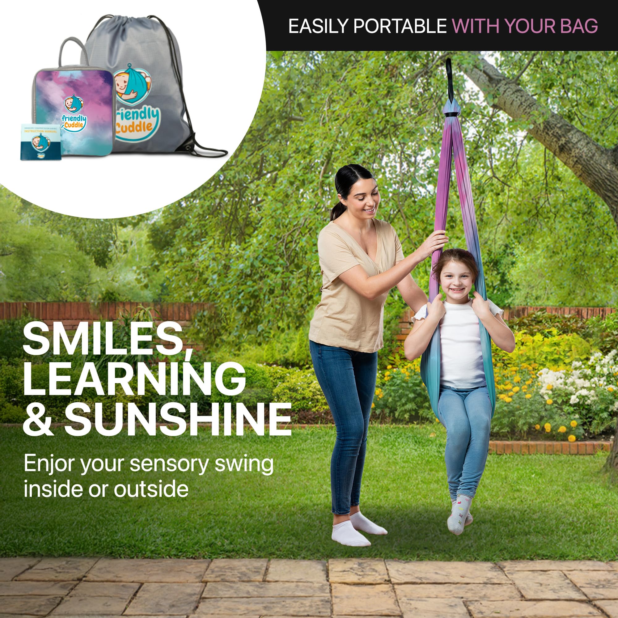 FRIENDLY CUDDLE washable fabric detail showing machine-washable convenience and quick care
