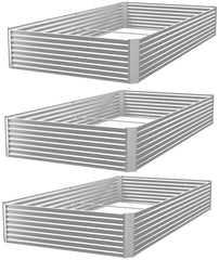 FRIZIONE front view of assembled galvanized raised garden bed showing sturdy build and quick setup