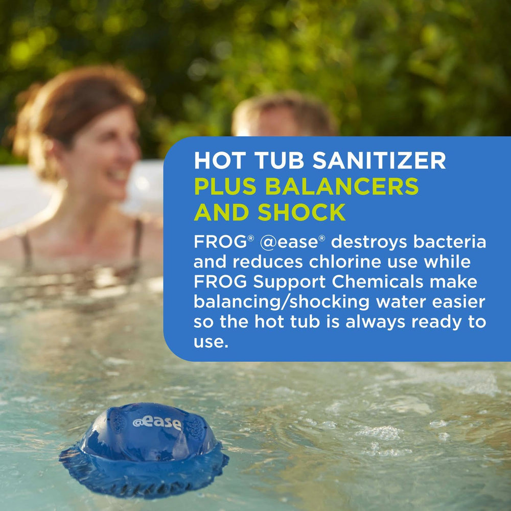 FROG SmartChlor cartridge installed in floating system showing continuous sanitation