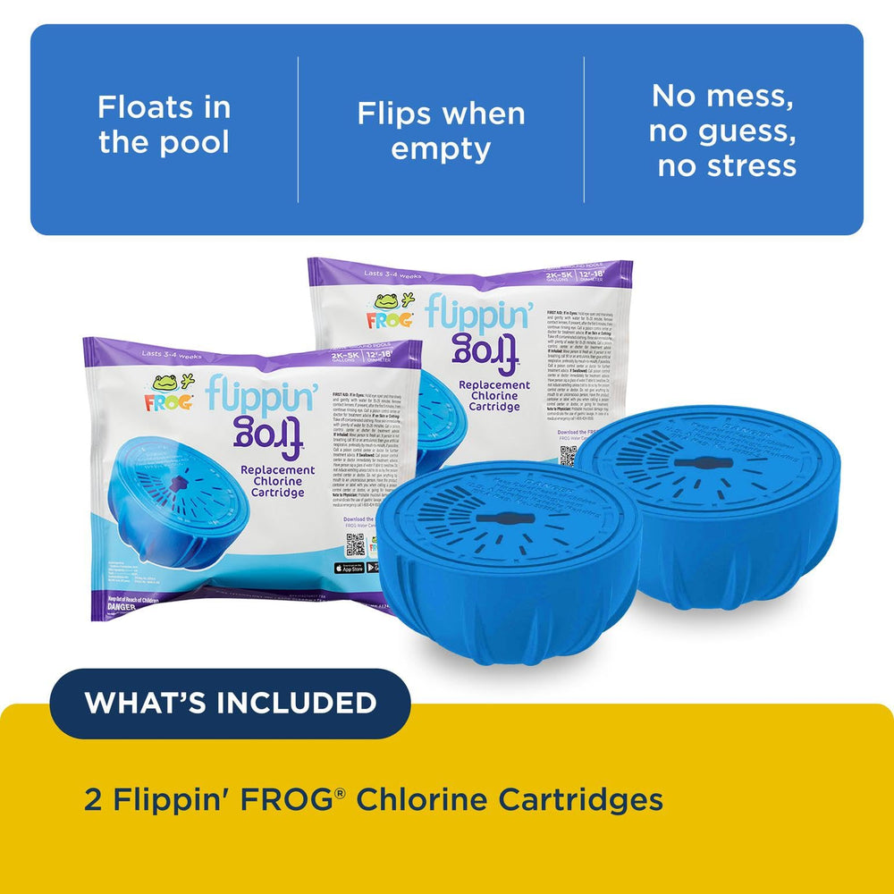 FROG floating sanitizer with cartridge in water illustrating even distribution benefit