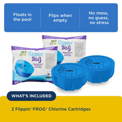 FROG floating sanitizer with cartridge in water illustrating even distribution benefit