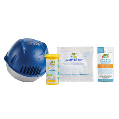 FROG floating system front packaging showing kit and benefit of simple sanitation