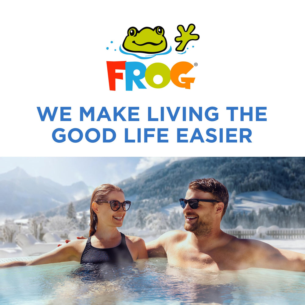 FROG lifestyle shot couple enjoying hot tub showing gentler water comfort benefit