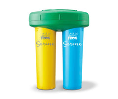 FROG floating dispenser in hot tub dispersing minerals and bromine evenly