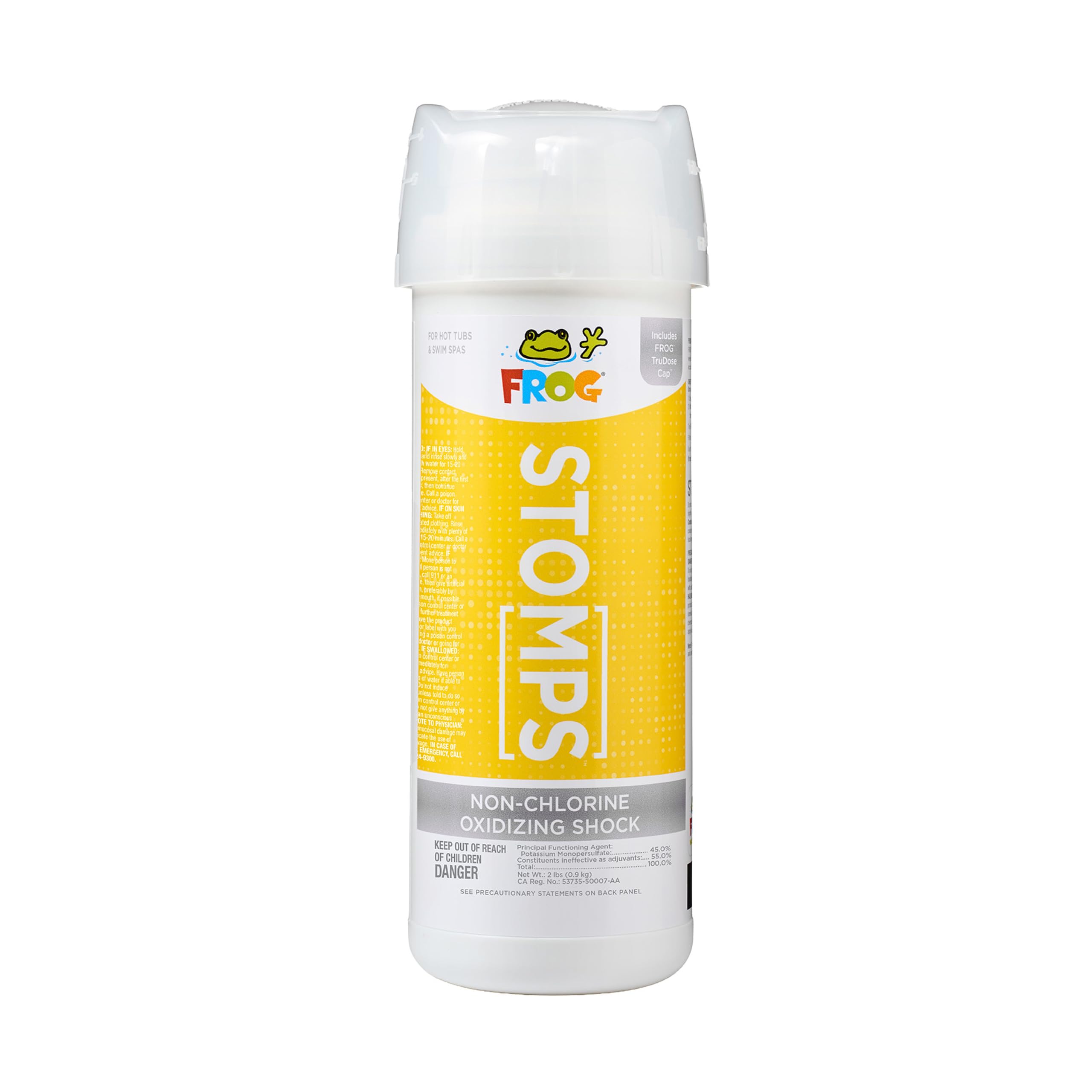 FROG StoMPS front bottle view showing label and size for easy identification