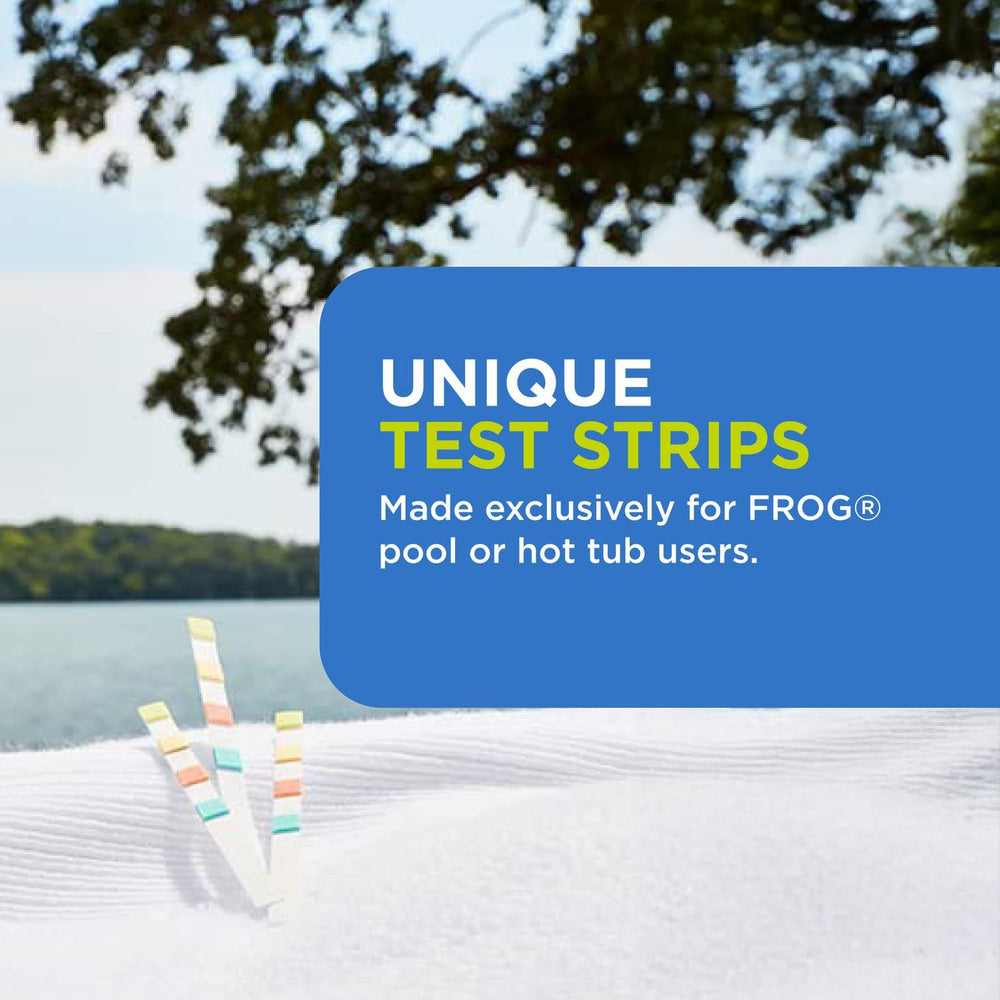 FROG strip color chart comparison on bottle for simple instant interpretation