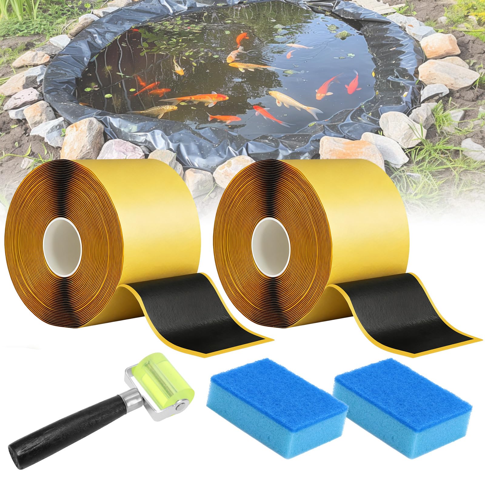 Froidesente front package showing two 3 by 30 foot tape rolls and tools for durable seams