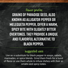 Frontier Co-op close-up of whole grains of paradise seeds with visible texture and aroma
