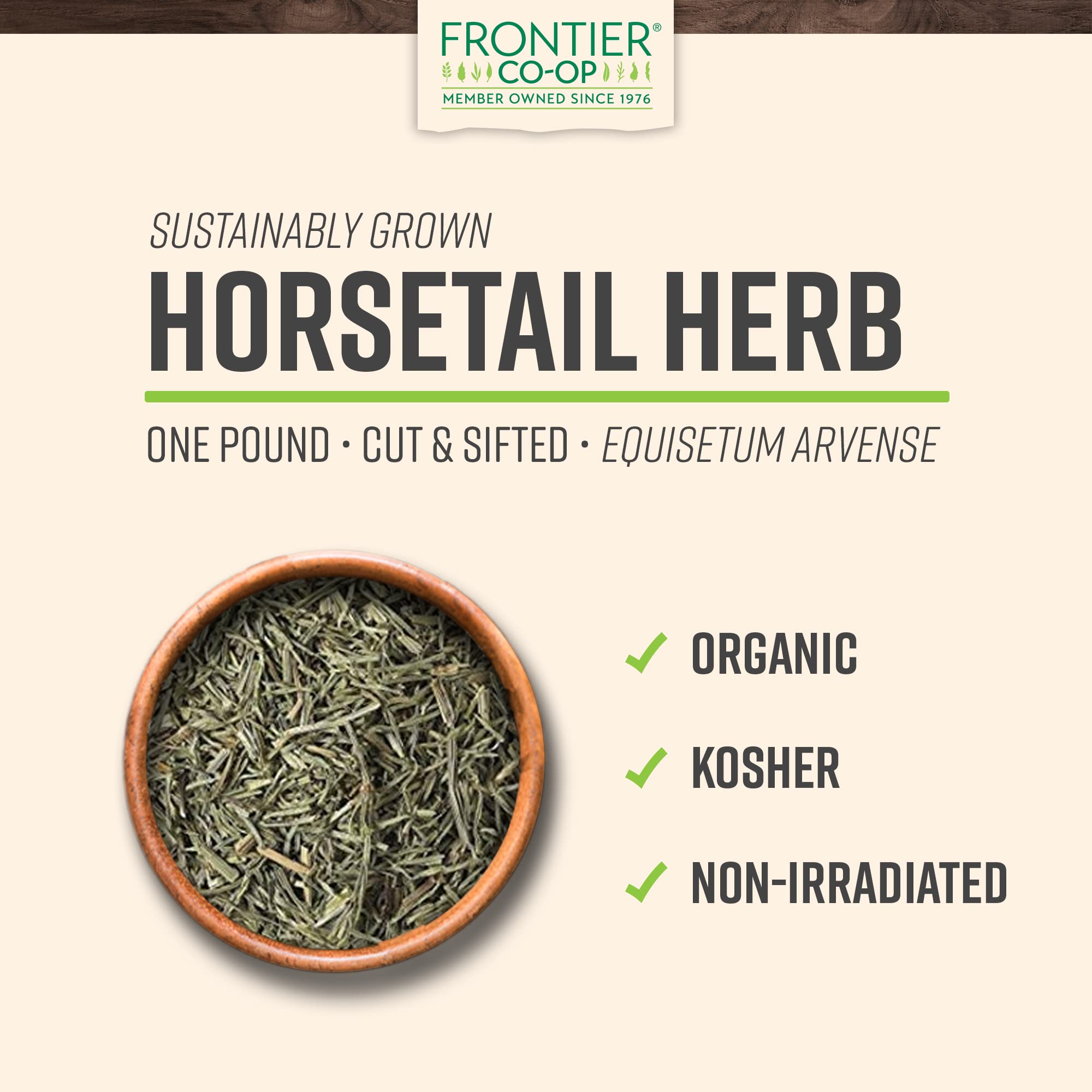 Frontier Co-op close-up of horsetail texture showing natural silica grit