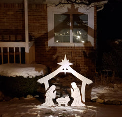 FrontYard Originals assembly image with yard stakes for secure outdoor installation