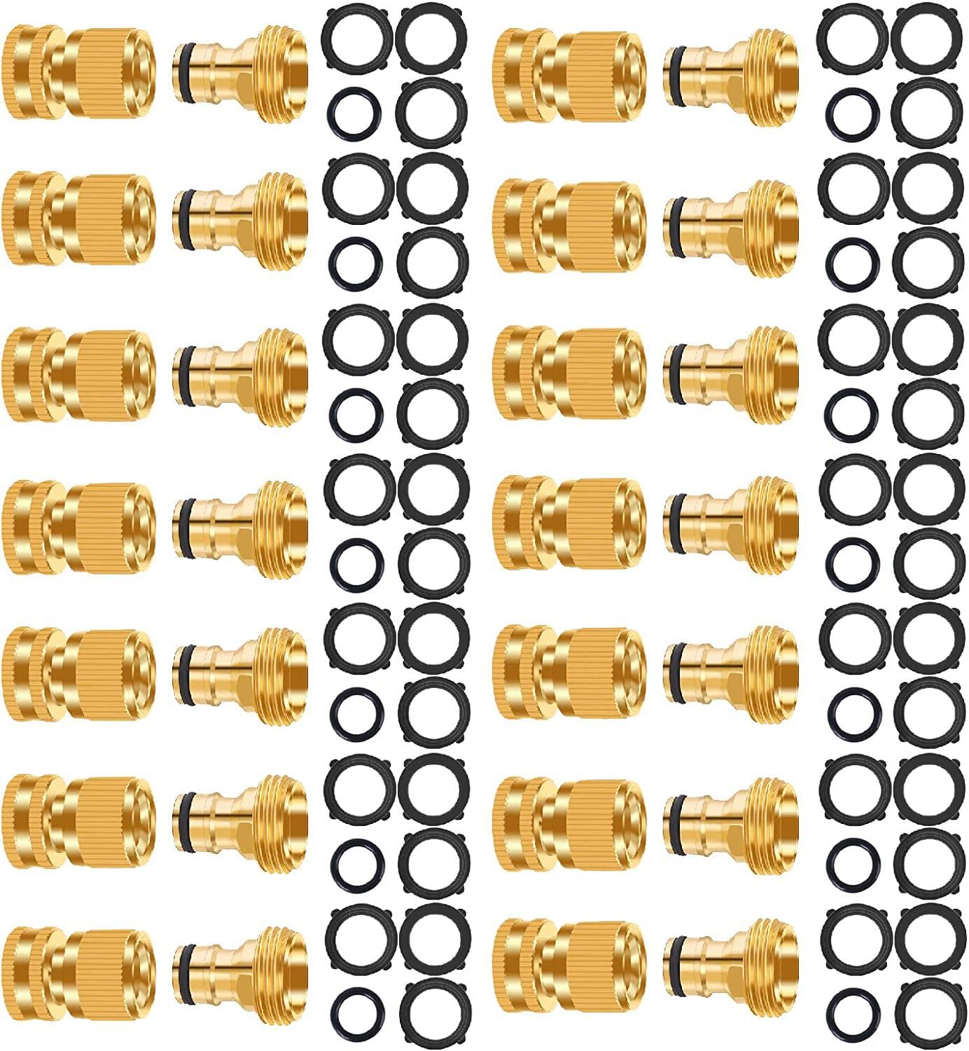 FRQNTKPA brass quick connector front view showing durable metal finish and easy grip