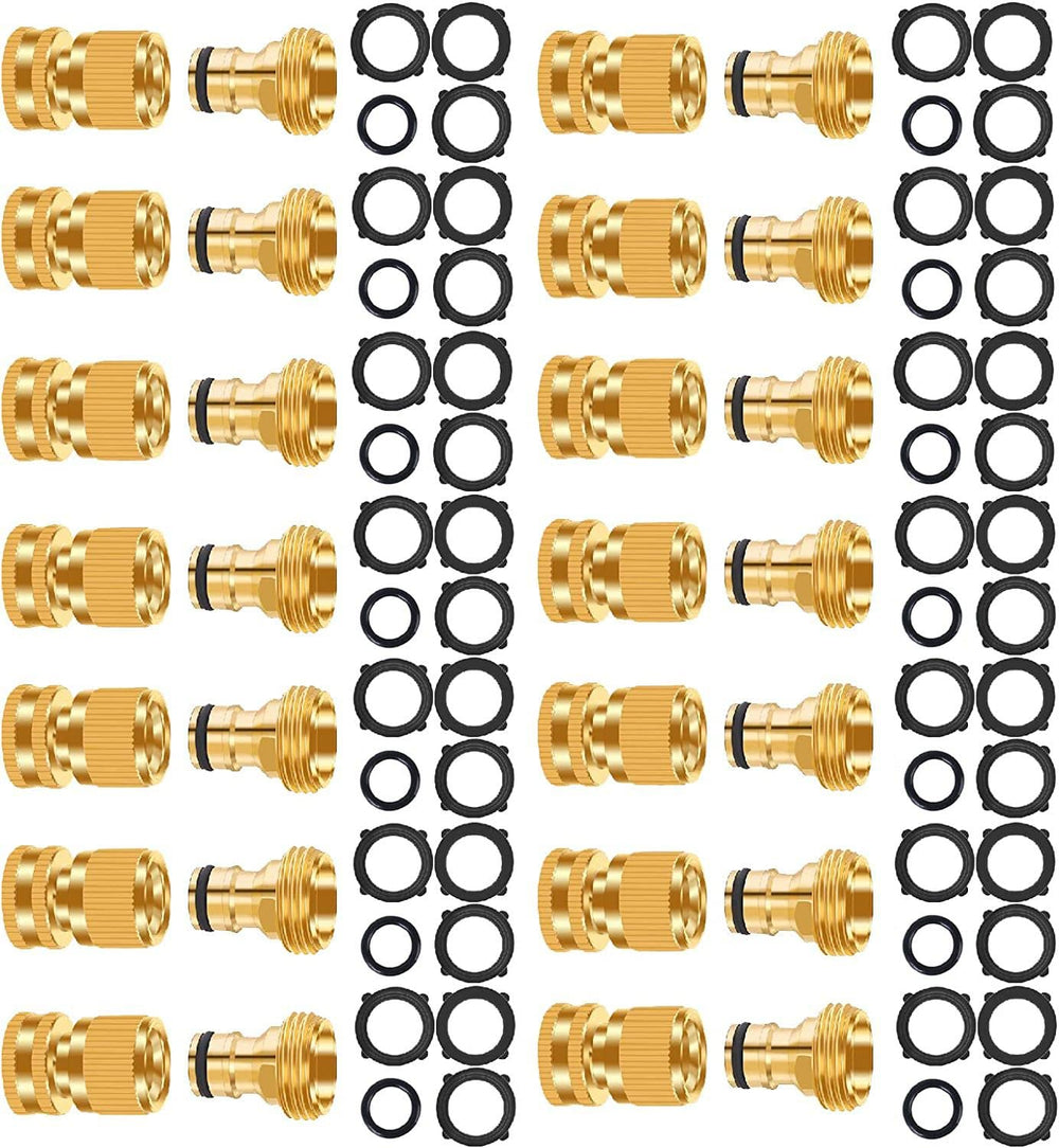 FRQNTKPA brass quick connector front view showing durable metal finish and easy grip