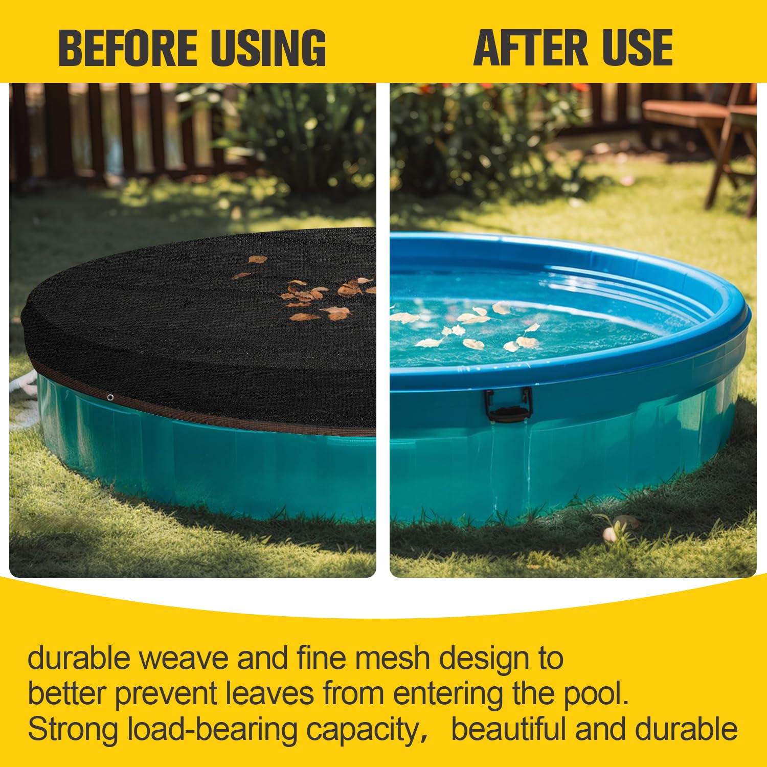frtzal installed on pool top view showing complete coverage and overlap