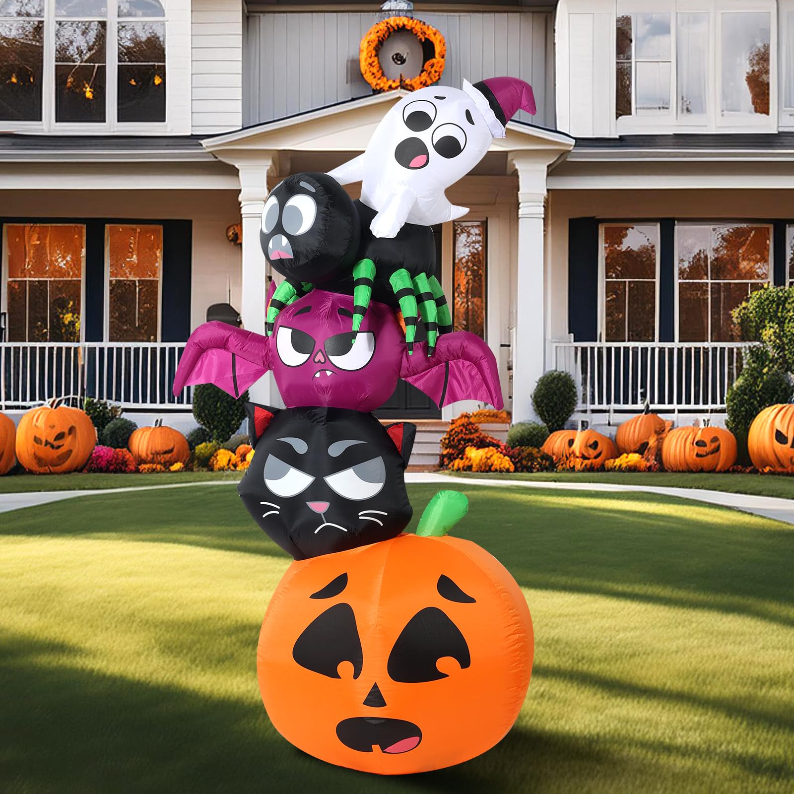 Fruasio party setting with children using inflatable as photo backdrop