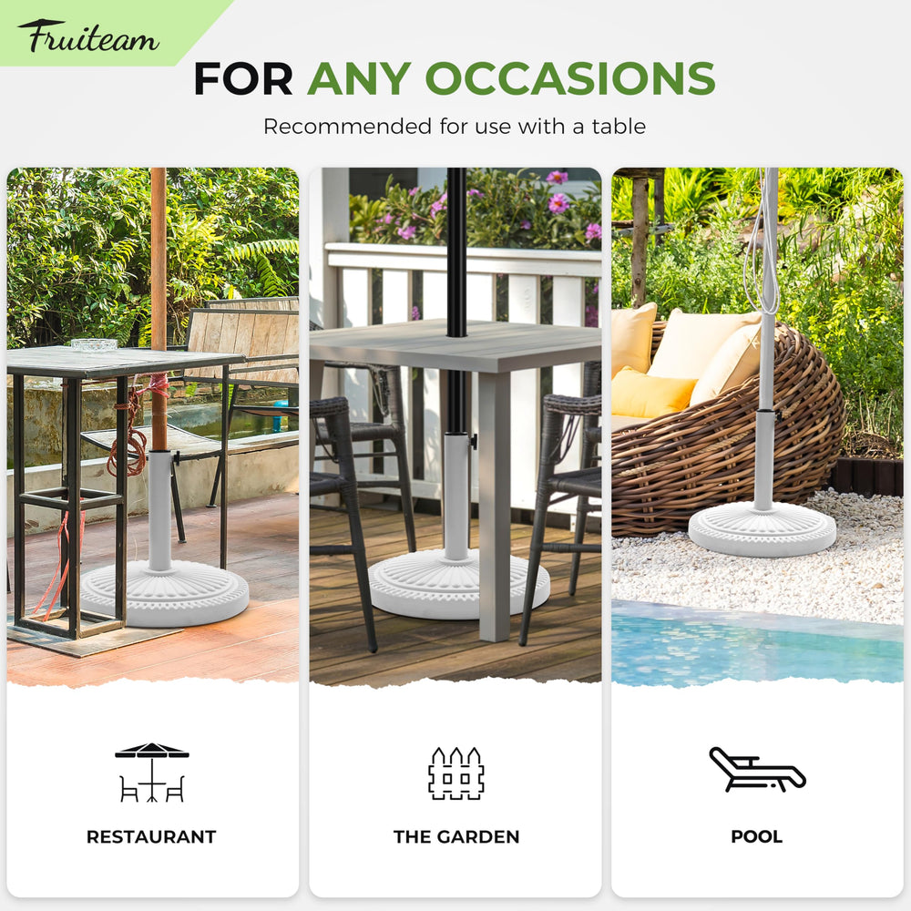 FRUITEAM by swimming pool lifestyle showing weather-resistant benefits