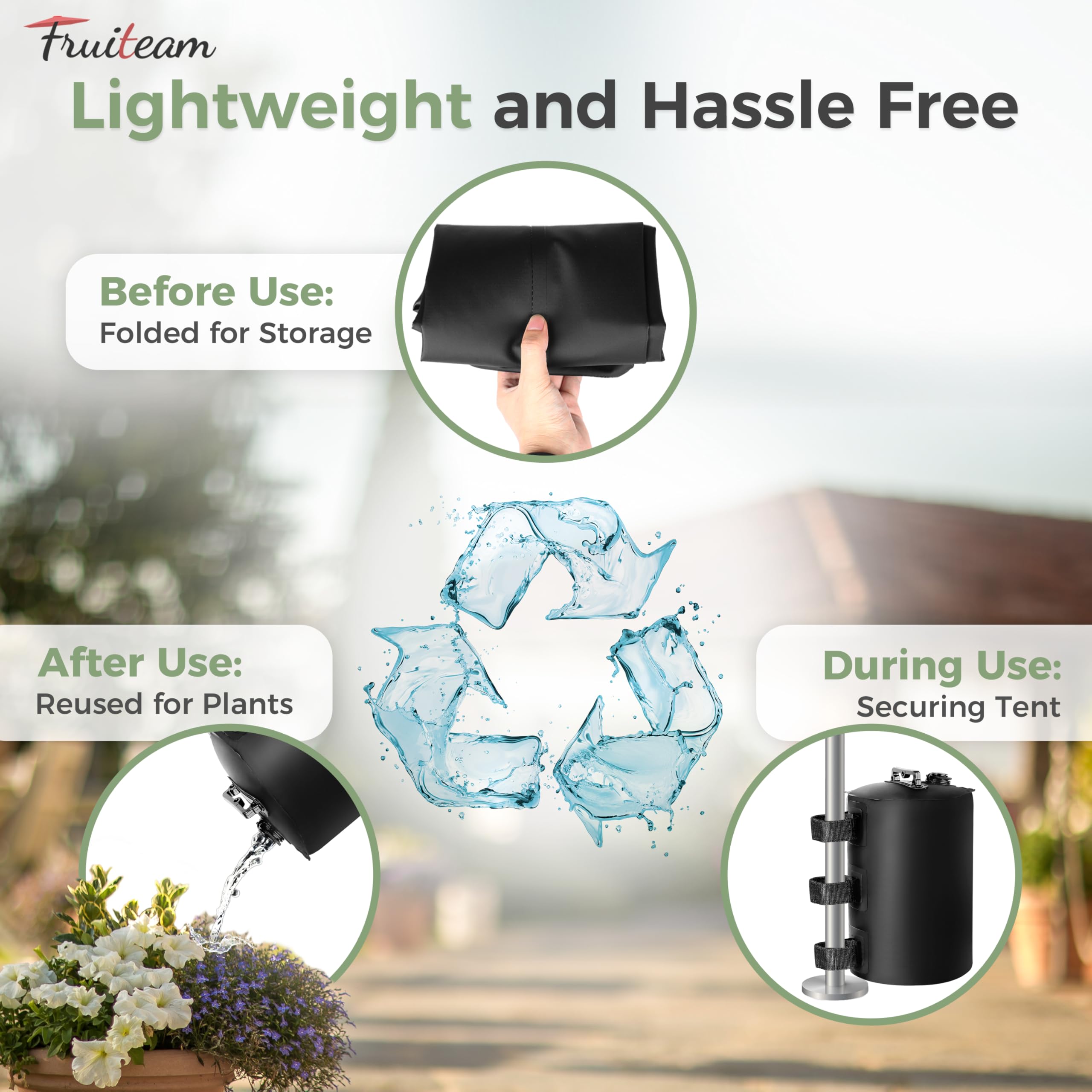 FRUITEAM folded empty bags compact for storage and transport convenience