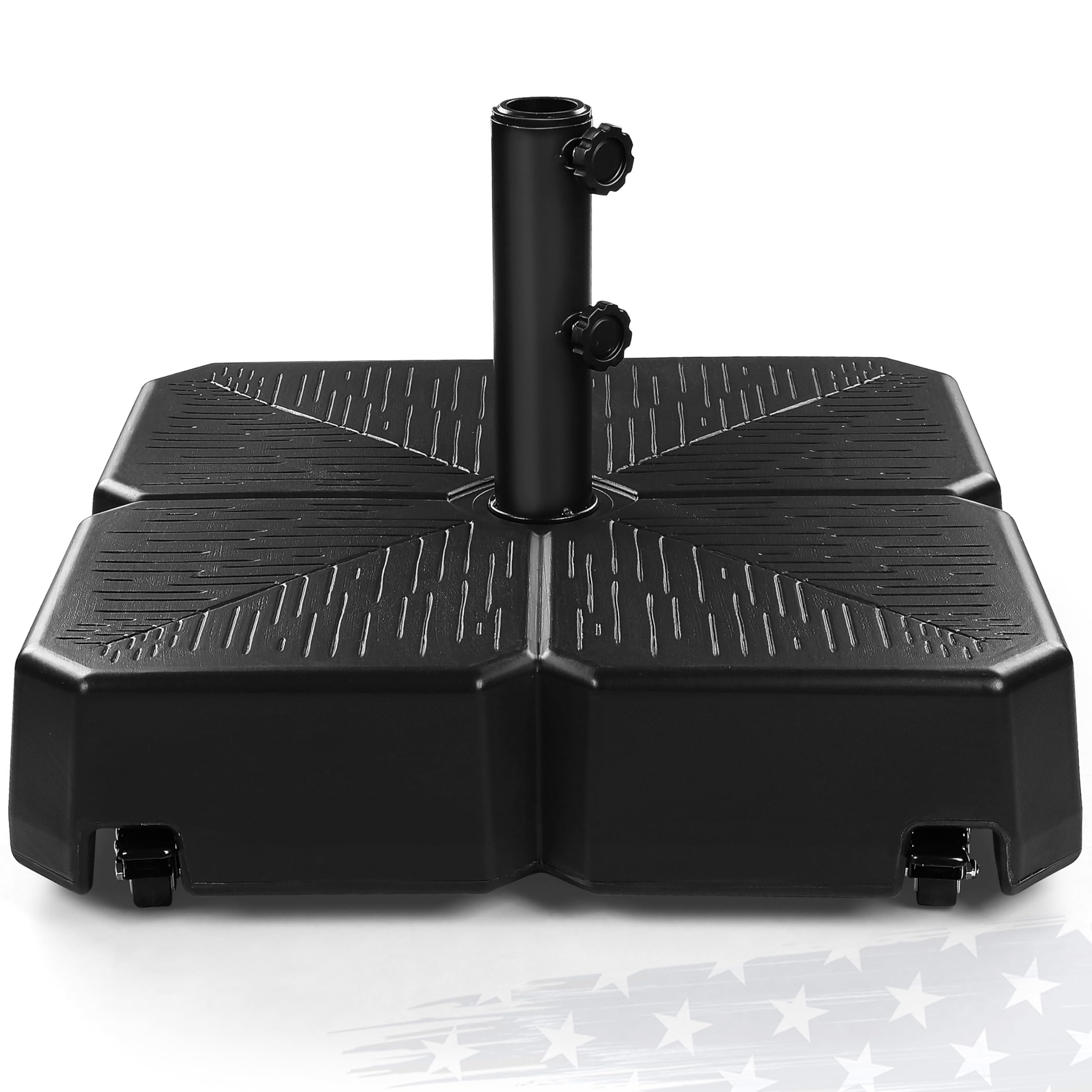 FRUITEAM front view of black base showing sturdy design and mobility benefit