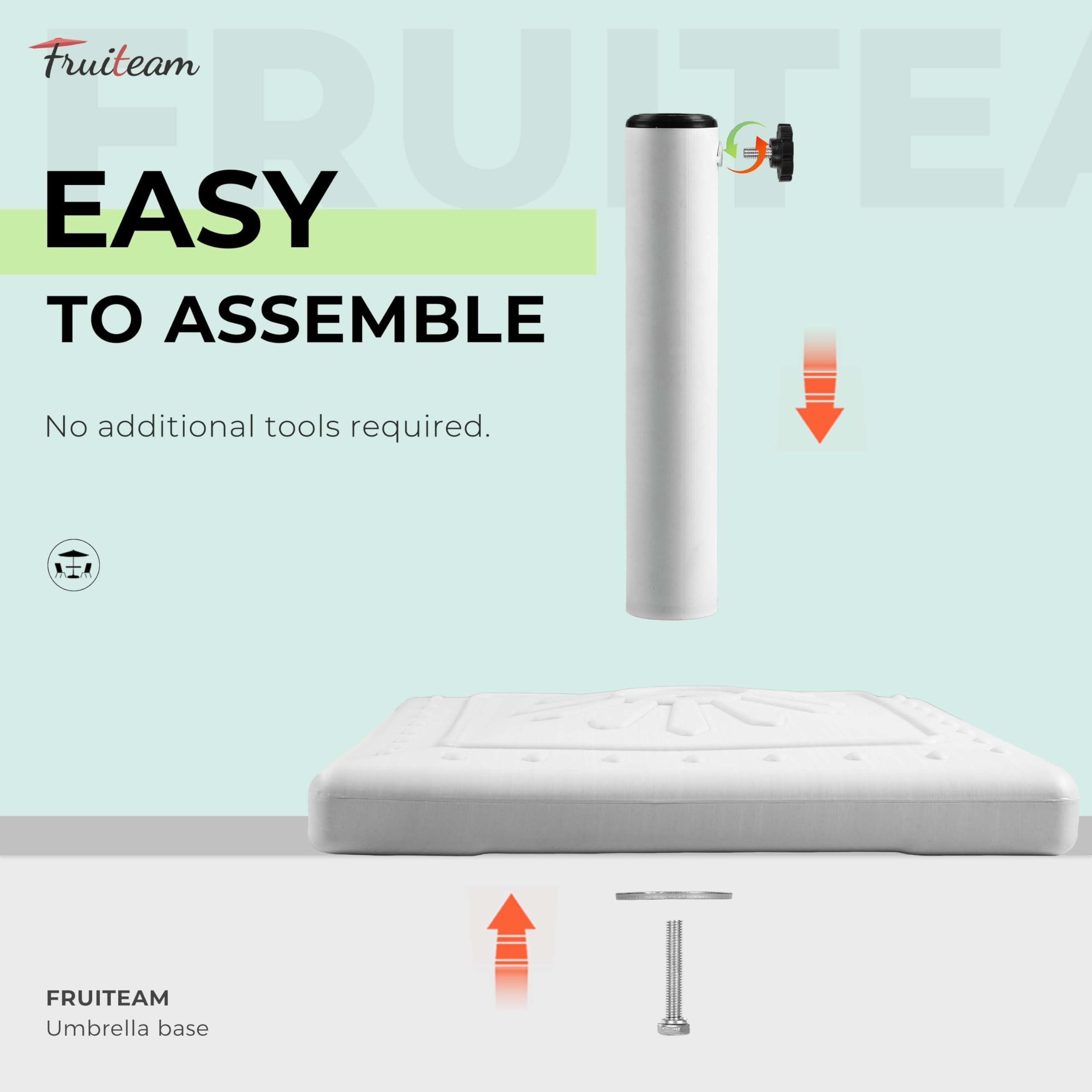 FRUITEAM side angle displaying wide square footprint offering improved stability