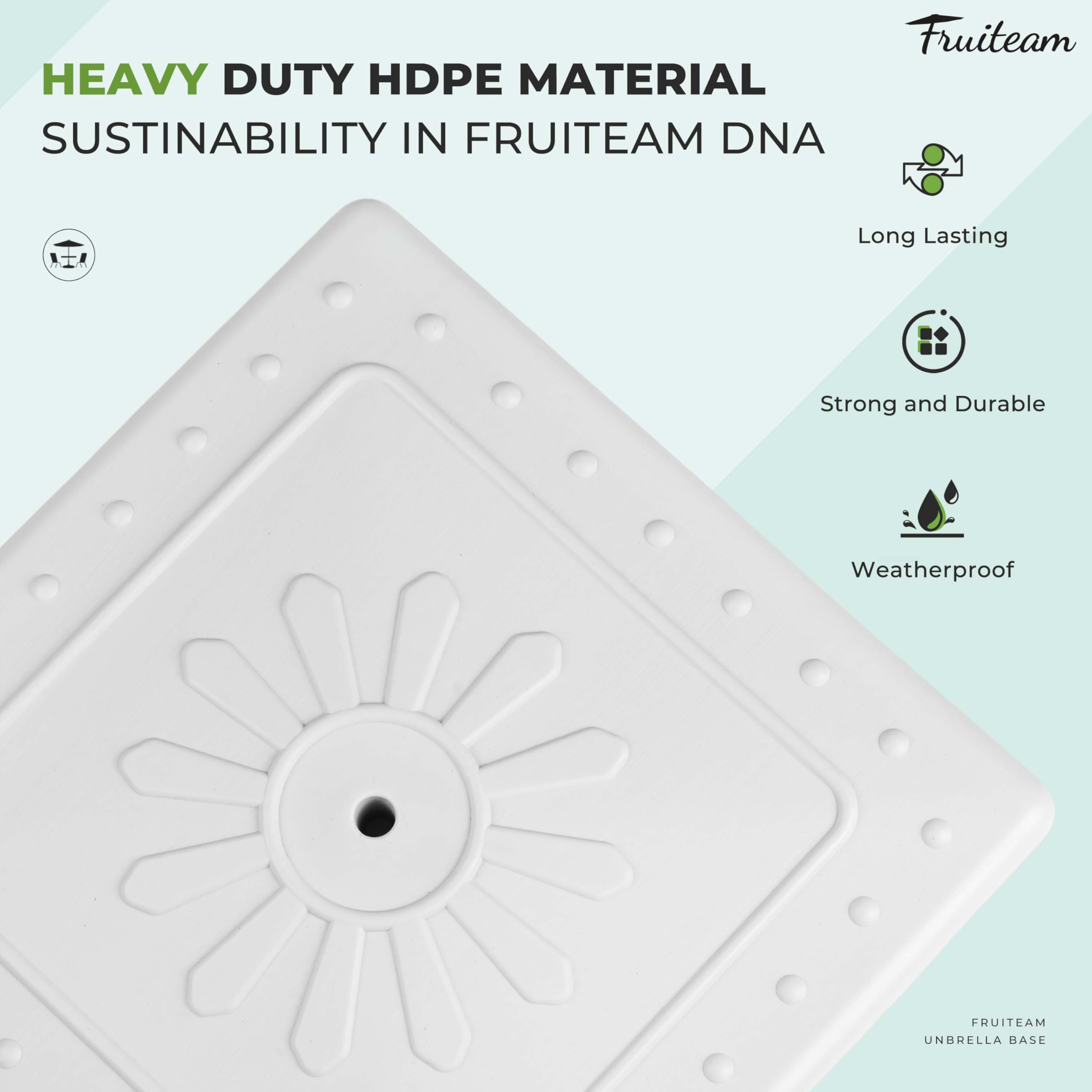 FRUITEAM top view highlighting decorative sun pattern that enhances outdoor style