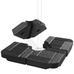 FRUITEAM front view of assembled umbrella base showing stability benefit