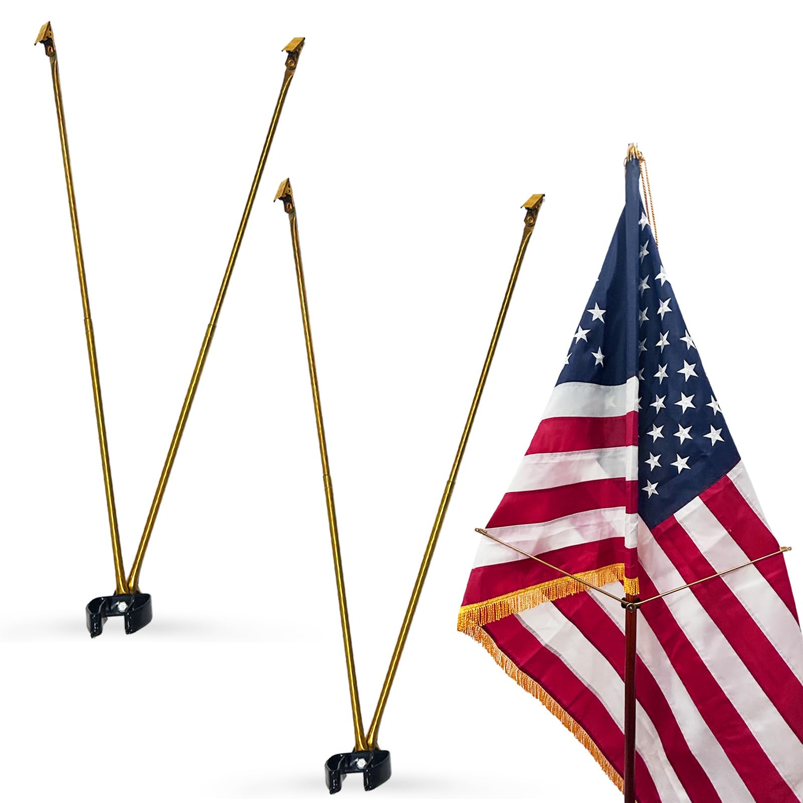 Frunke front view of gold metal spreader showing polished finish and professional look