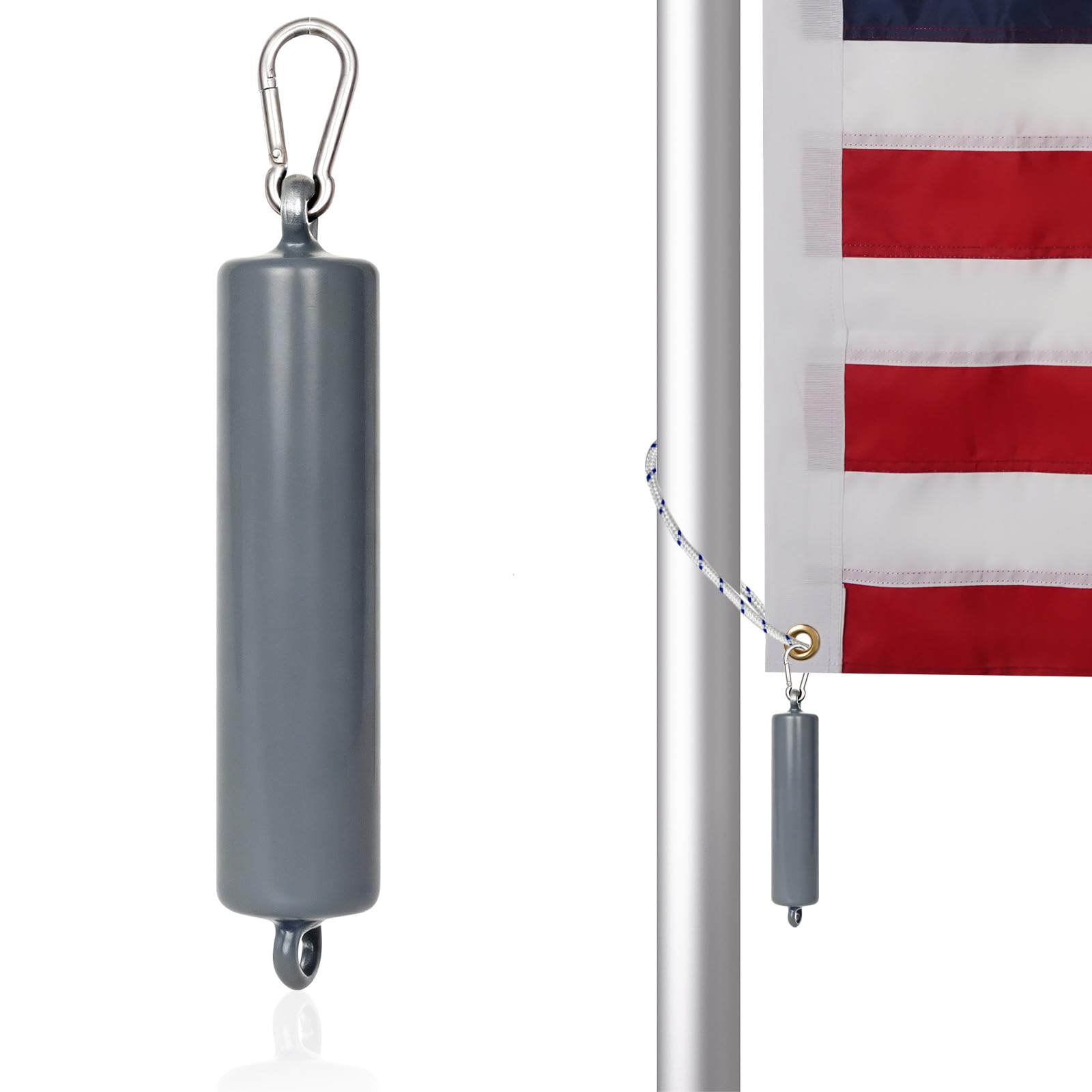 Frunke counterweight front view showing shape and size for stable flags