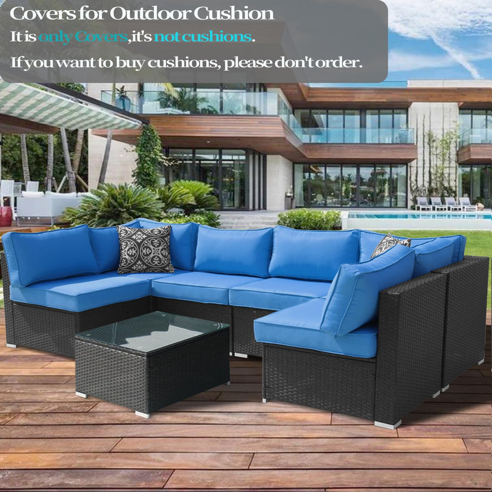 Frxeyaliz backrest cover fitted on outdoor rattan sofa for refreshed look