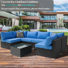 Frxeyaliz backrest cover fitted on outdoor rattan sofa for refreshed look