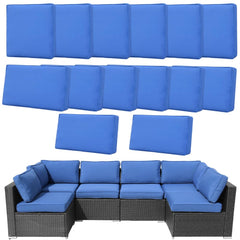 Frxeyaliz front view showing full 14-piece cover set protecting a 6-seater sofa