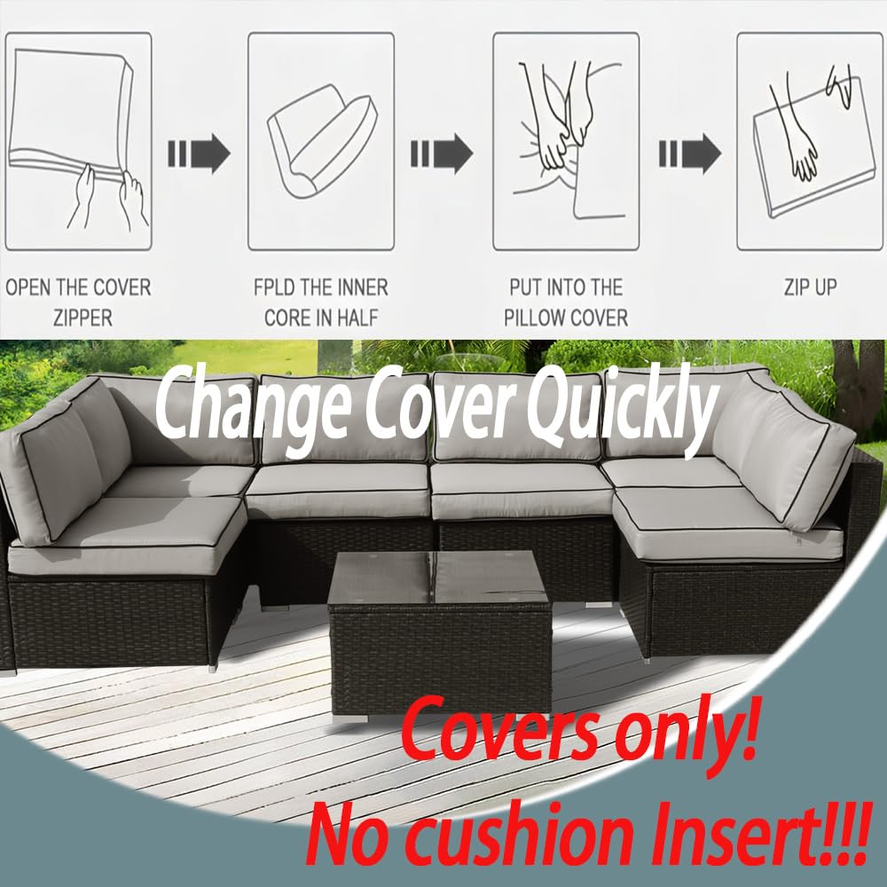 Frxeyaliz patio set with covers in sunny backyard creating refreshed seating