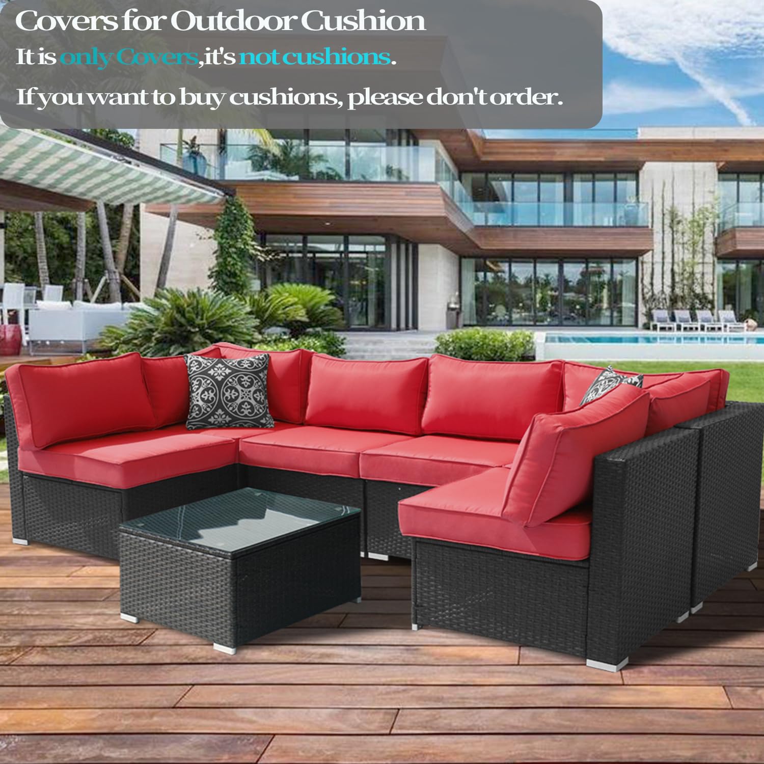 Frxeyaliz flat-lay of seat and back covers organized by piece
