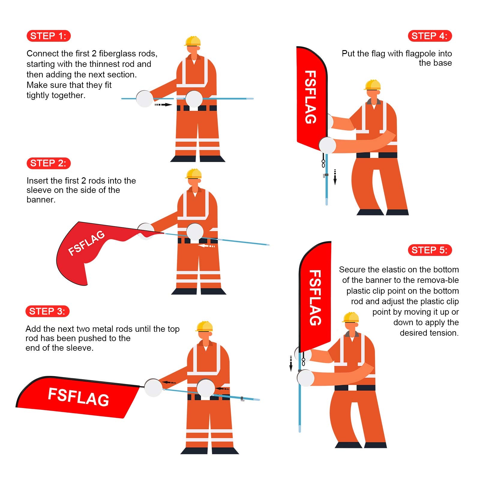 FSFLAG kit packed in included carry bag for convenient transport and compact storage