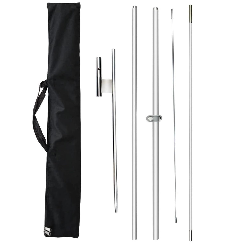 FSFLAG front view of full assembled pole showing quick setup benefit