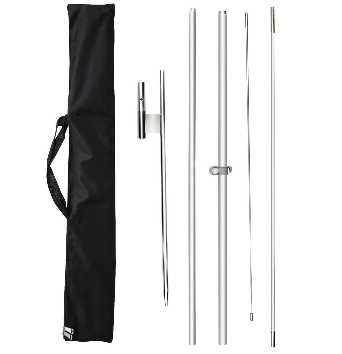FSFLAG front view of full assembled pole showing quick setup benefit