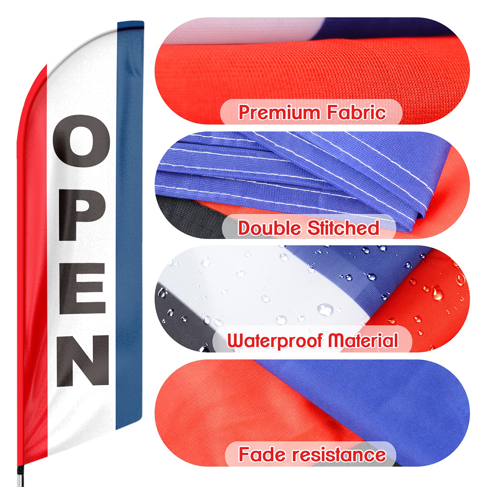 FSFLAG assembled pole and ground stake demonstrating stable outdoor mounting and easy setup