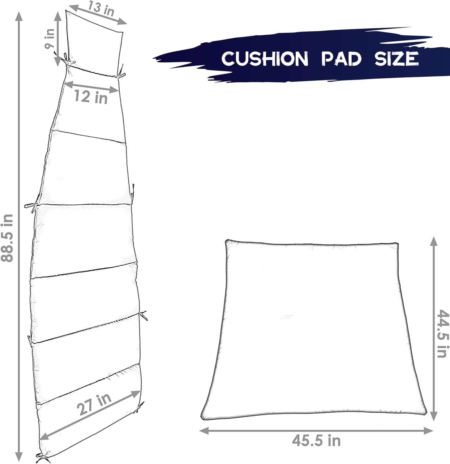 FSJITF cushion installed on hanging chair showing comfortable lounge support