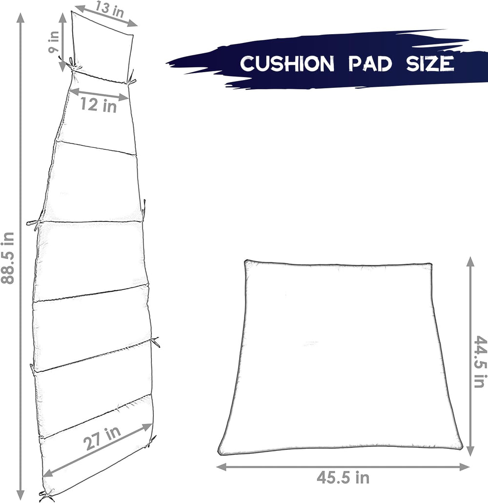 FSJITF cushion installed on hanging chair showing comfortable lounge support