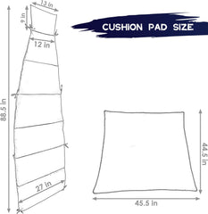 FSJITF cushion installed on hanging chair showing comfortable lounge support