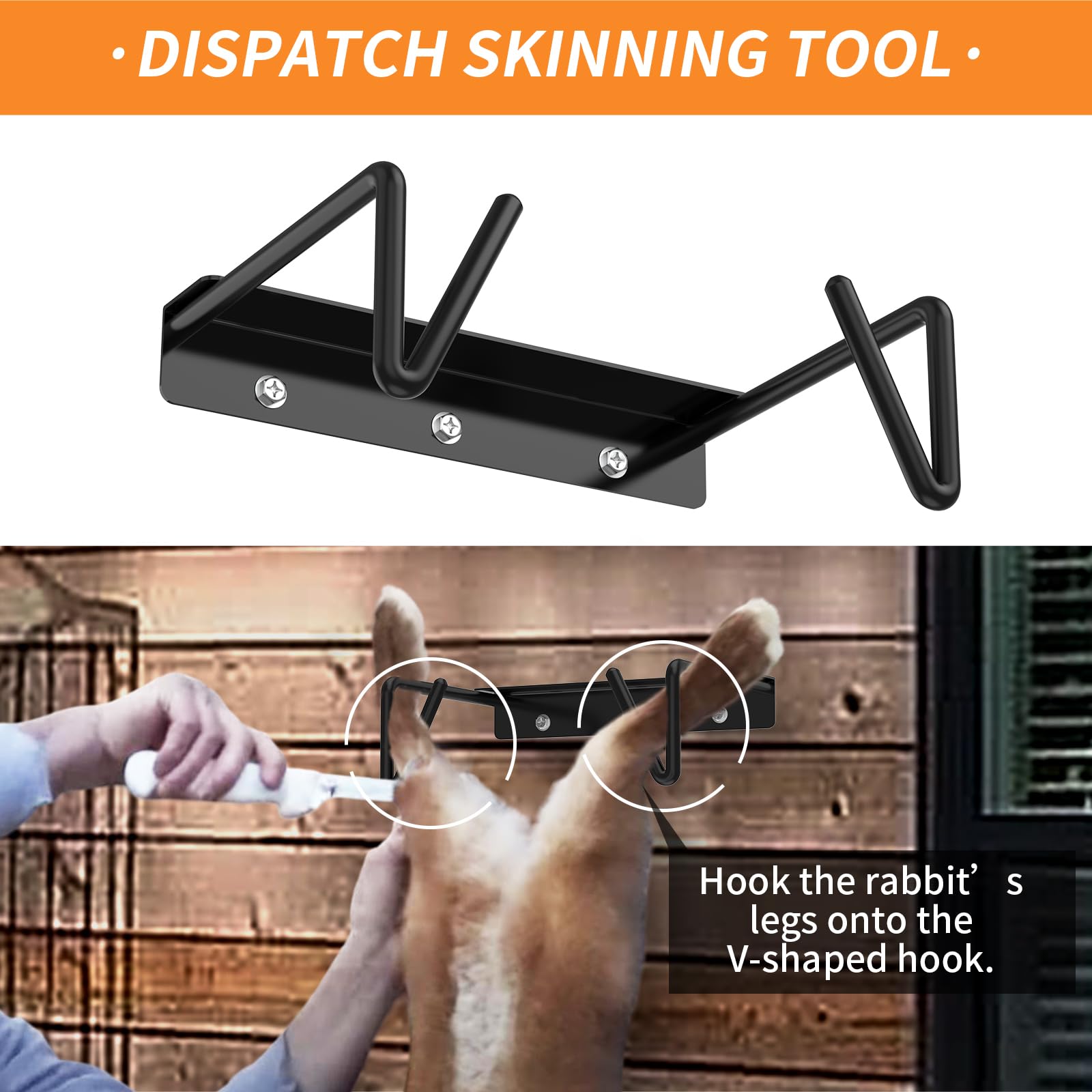 FSNIWEKO V-groove skinning jig detail holding hind legs securely for cleaner work