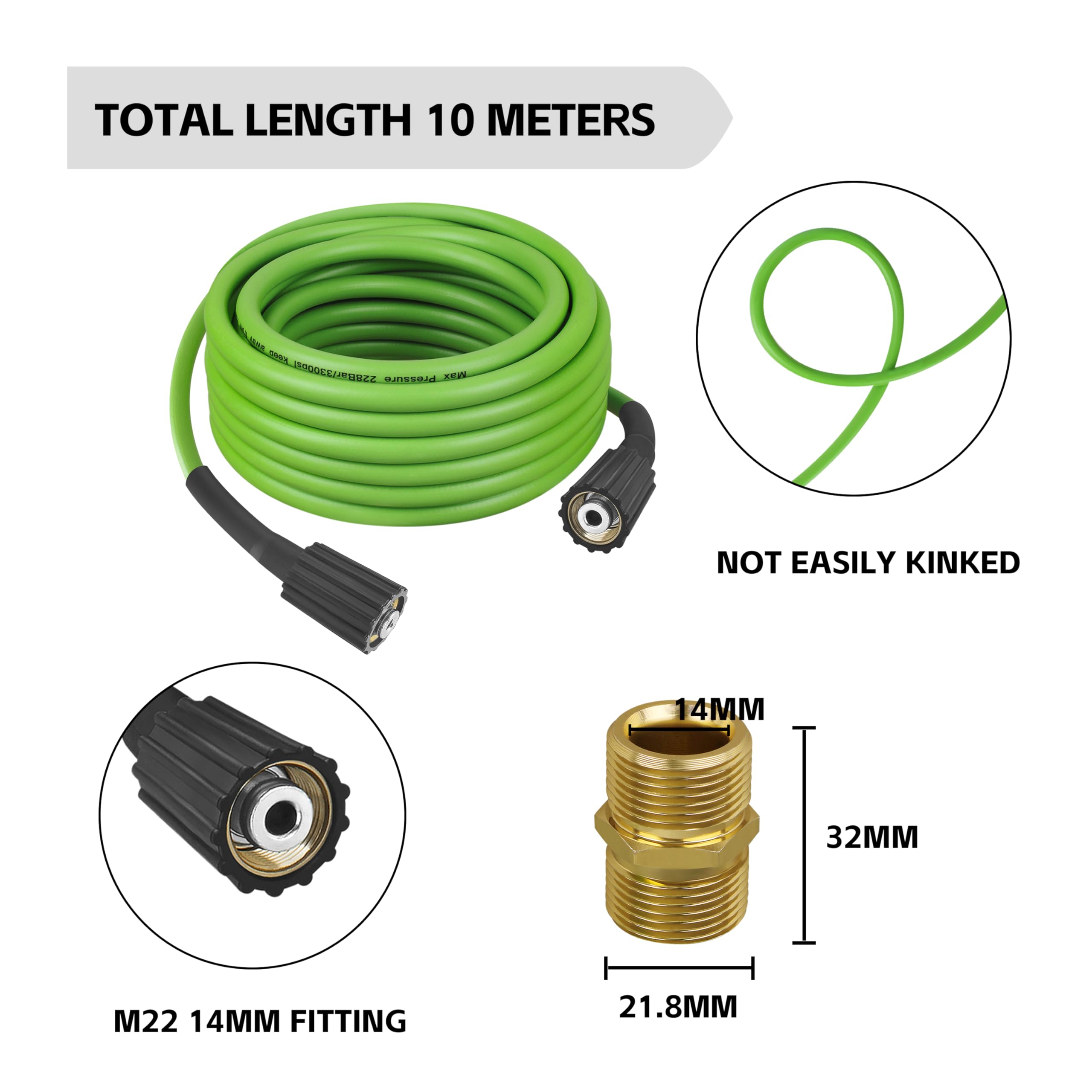 FSQLB hose M22/14 connector close-up ensuring leak-proof seal