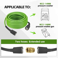 FSQLB hose full length laid out for extended reach cleaning