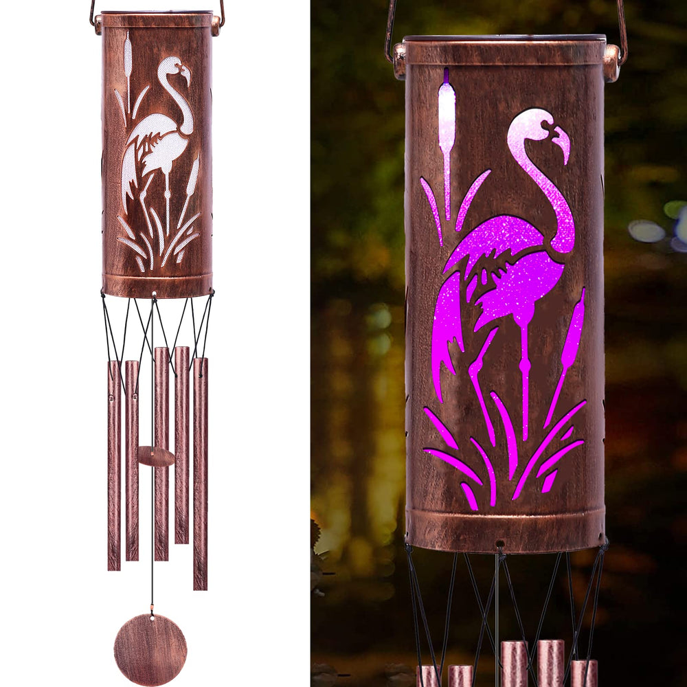 FSVGYY flamingo front view showing decorative silhouette and hanging loop for easy installation