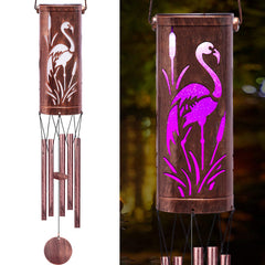 FSVGYY flamingo front view showing decorative silhouette and hanging loop for easy installation