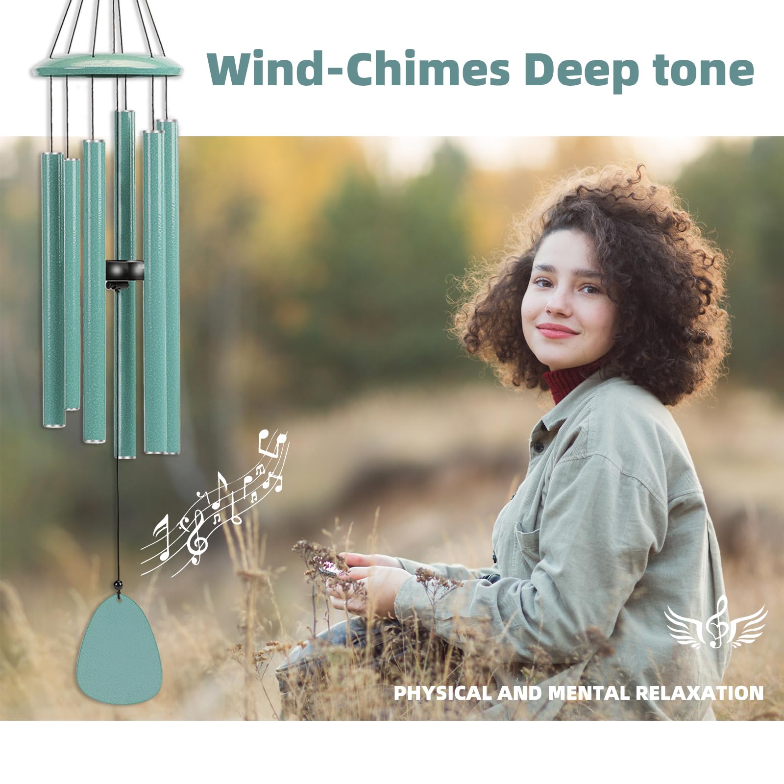 FSVGYY hanging in backyard garden showing outdoors use benefit: calming ambient melody