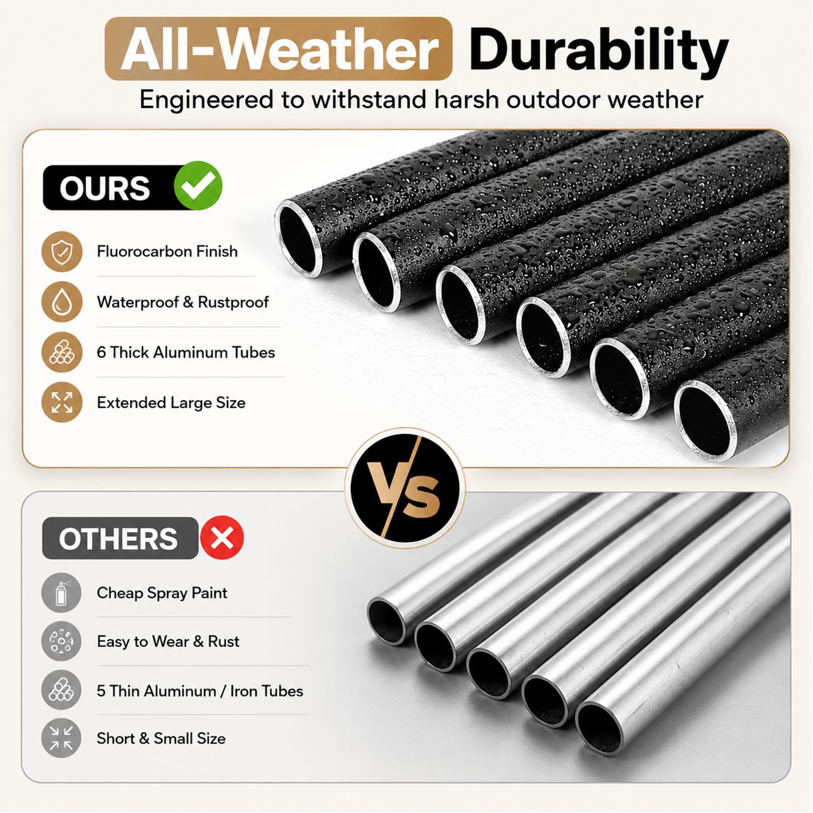 FSVGYY beside patio chair to show scale and how 50-inch chime fits outdoor seating areas