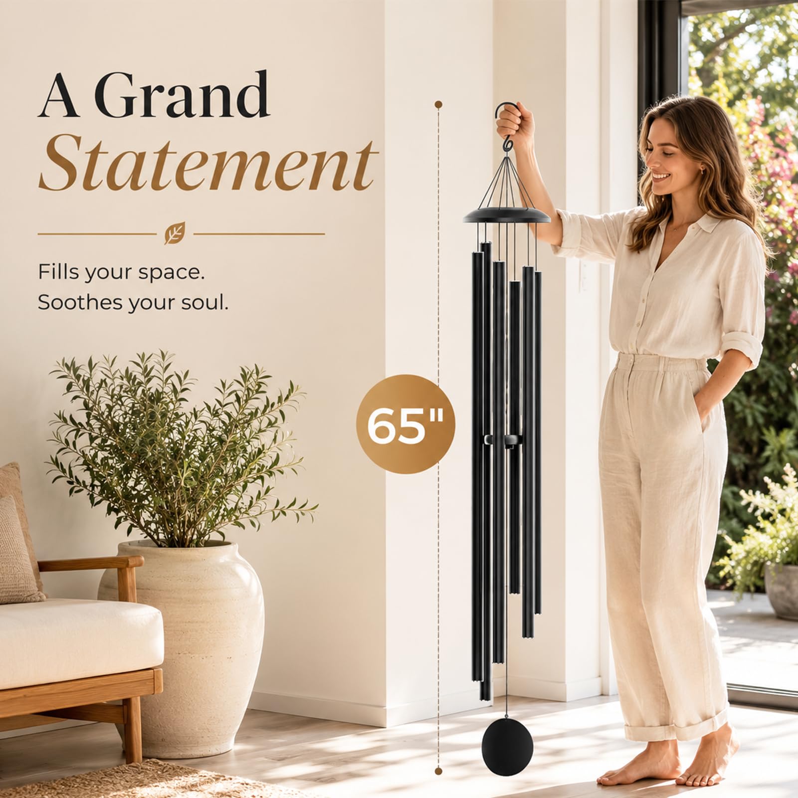 FSVGYY central suspension and clapper showing tangle-resistant alignment and clear sound