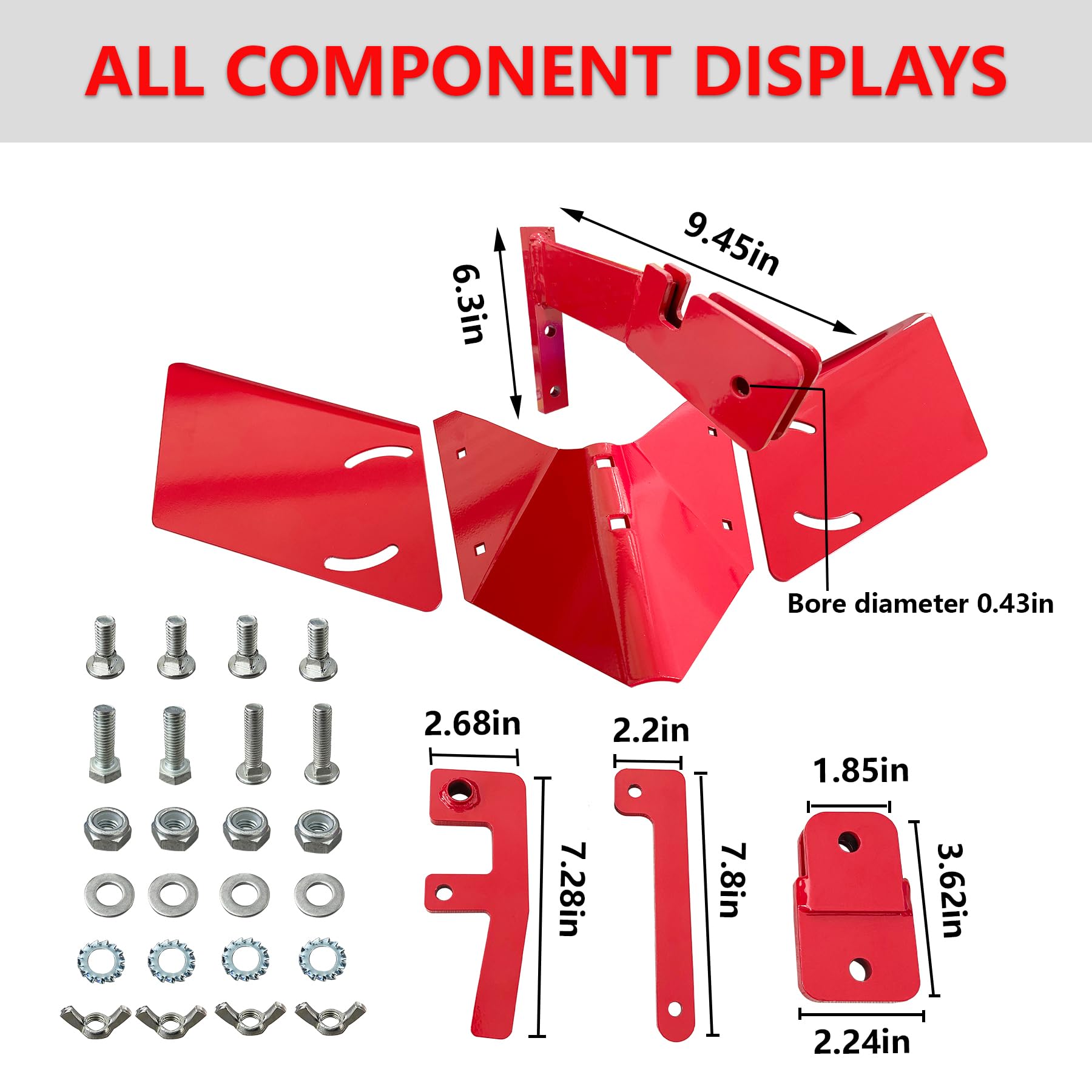 FUYEAR adapters and bracket laid out to show included three adapters and mounting hardware for compatibility