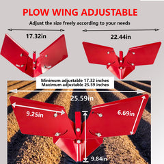 FUYEAR close-up of hardened steel plow wing edge highlighting durable construction and consistent soil turnover